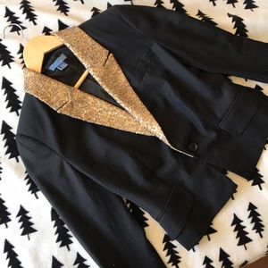 Lil Gold Sequin Collar blazer
